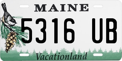 ME license plate 5316UB