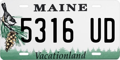 ME license plate 5316UD