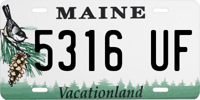 ME license plate 5316UF