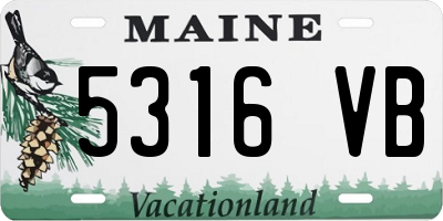 ME license plate 5316VB