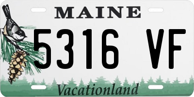 ME license plate 5316VF