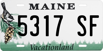 ME license plate 5317SF