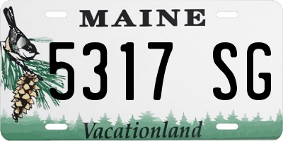 ME license plate 5317SG