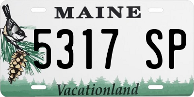 ME license plate 5317SP
