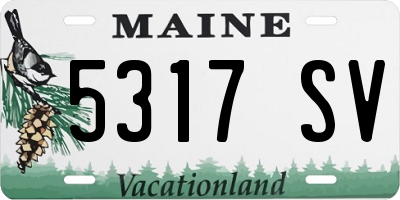 ME license plate 5317SV