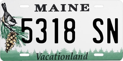 ME license plate 5318SN