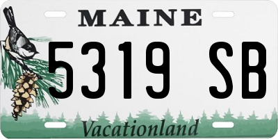 ME license plate 5319SB