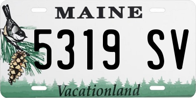 ME license plate 5319SV