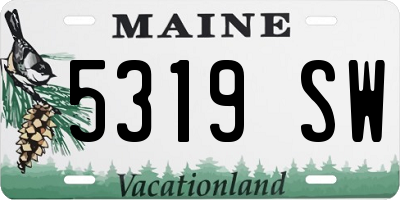 ME license plate 5319SW
