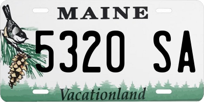 ME license plate 5320SA