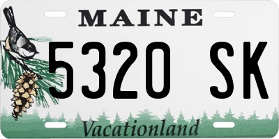 ME license plate 5320SK