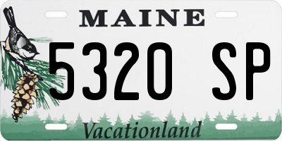 ME license plate 5320SP