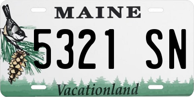 ME license plate 5321SN