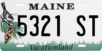 ME license plate 5321ST