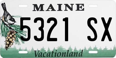 ME license plate 5321SX