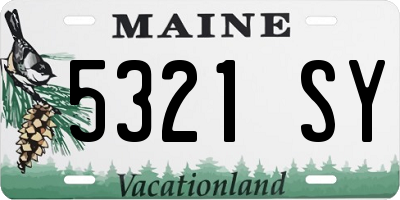 ME license plate 5321SY