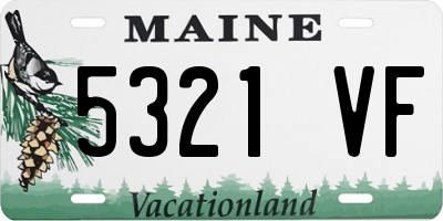 ME license plate 5321VF