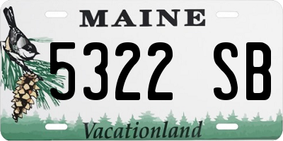 ME license plate 5322SB