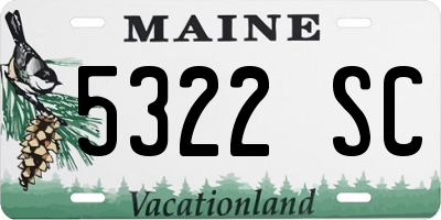 ME license plate 5322SC