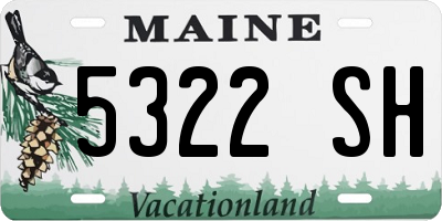 ME license plate 5322SH