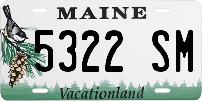 ME license plate 5322SM