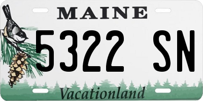 ME license plate 5322SN