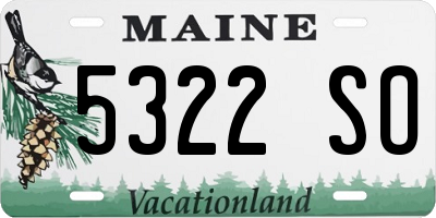 ME license plate 5322SO
