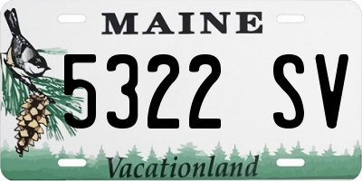 ME license plate 5322SV
