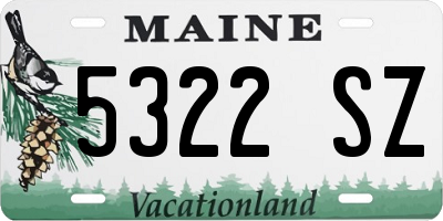 ME license plate 5322SZ