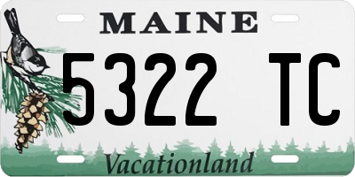 ME license plate 5322TC