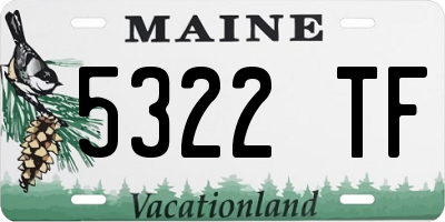 ME license plate 5322TF