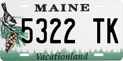 ME license plate 5322TK