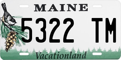 ME license plate 5322TM