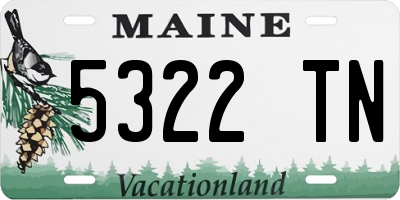 ME license plate 5322TN
