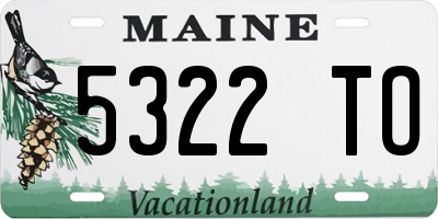 ME license plate 5322TO