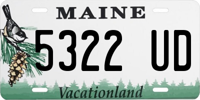 ME license plate 5322UD