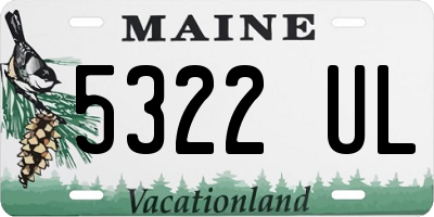 ME license plate 5322UL