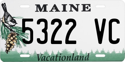 ME license plate 5322VC