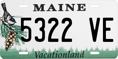 ME license plate 5322VE