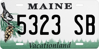 ME license plate 5323SB