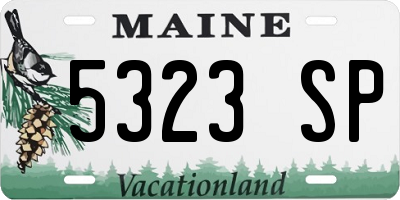 ME license plate 5323SP