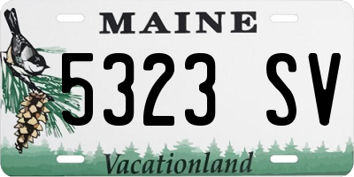 ME license plate 5323SV