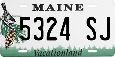 ME license plate 5324SJ