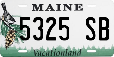 ME license plate 5325SB