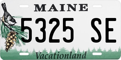 ME license plate 5325SE