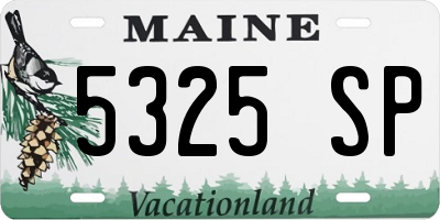 ME license plate 5325SP