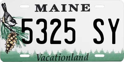 ME license plate 5325SY