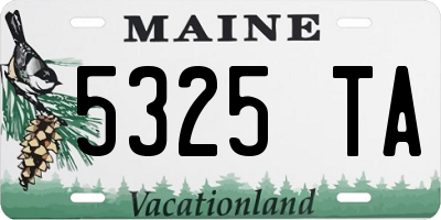 ME license plate 5325TA