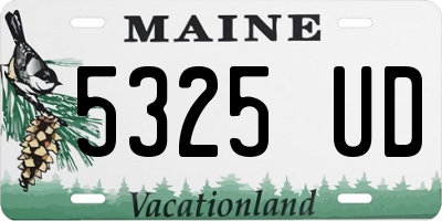 ME license plate 5325UD
