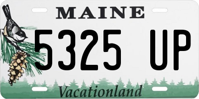 ME license plate 5325UP